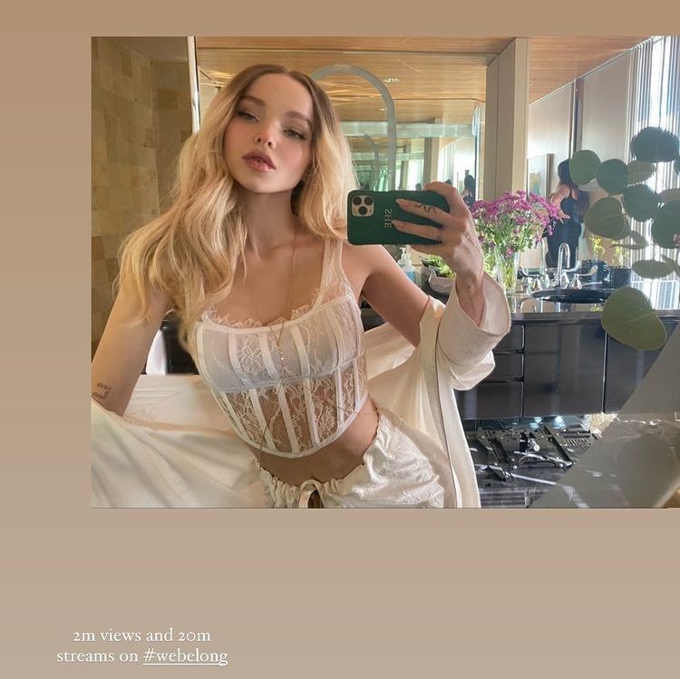 Dove Cameron Thanks Fans With Stunning White Lace Lingerie Pics