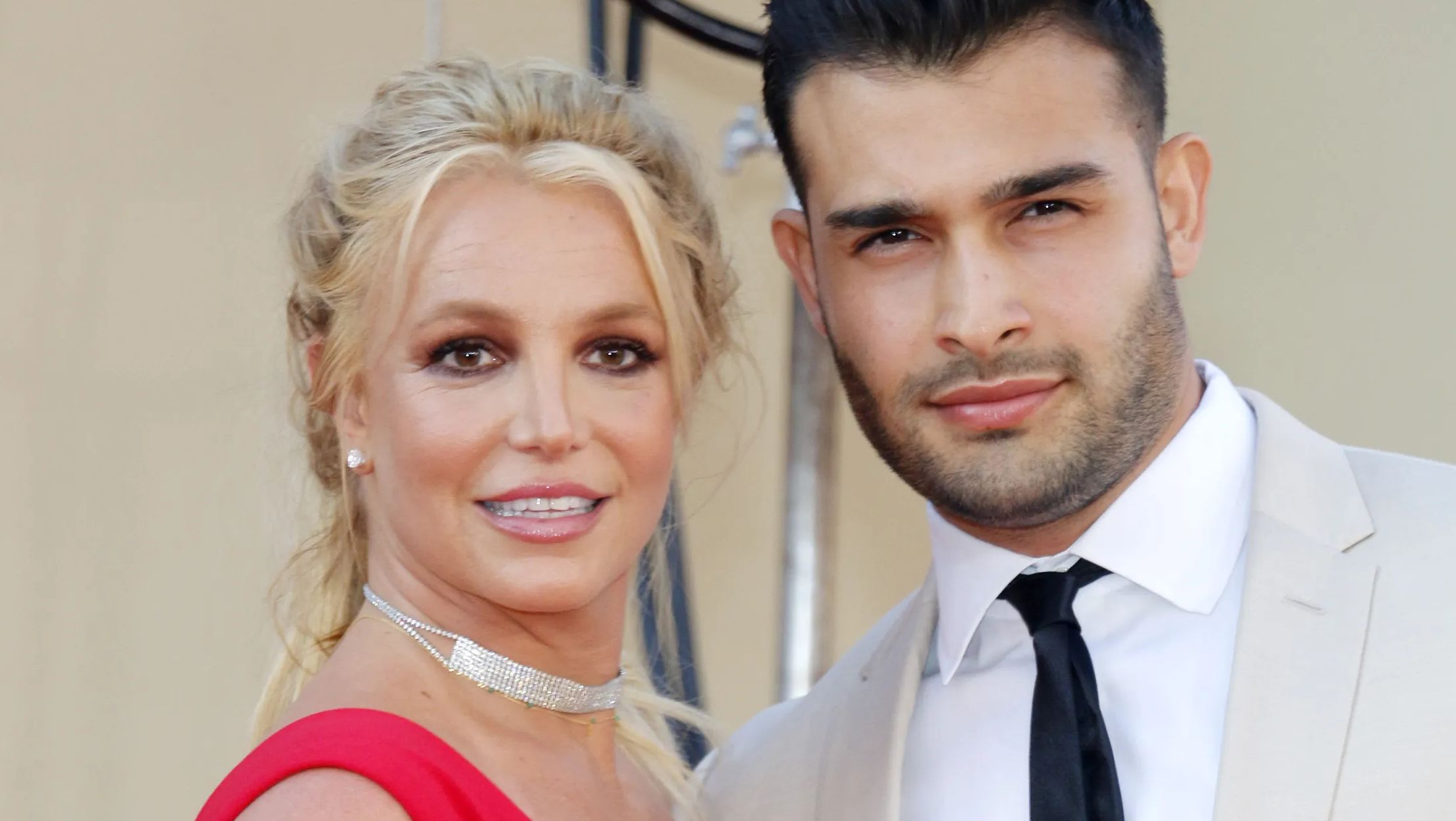 Britney Spears and Sam Asghari close up