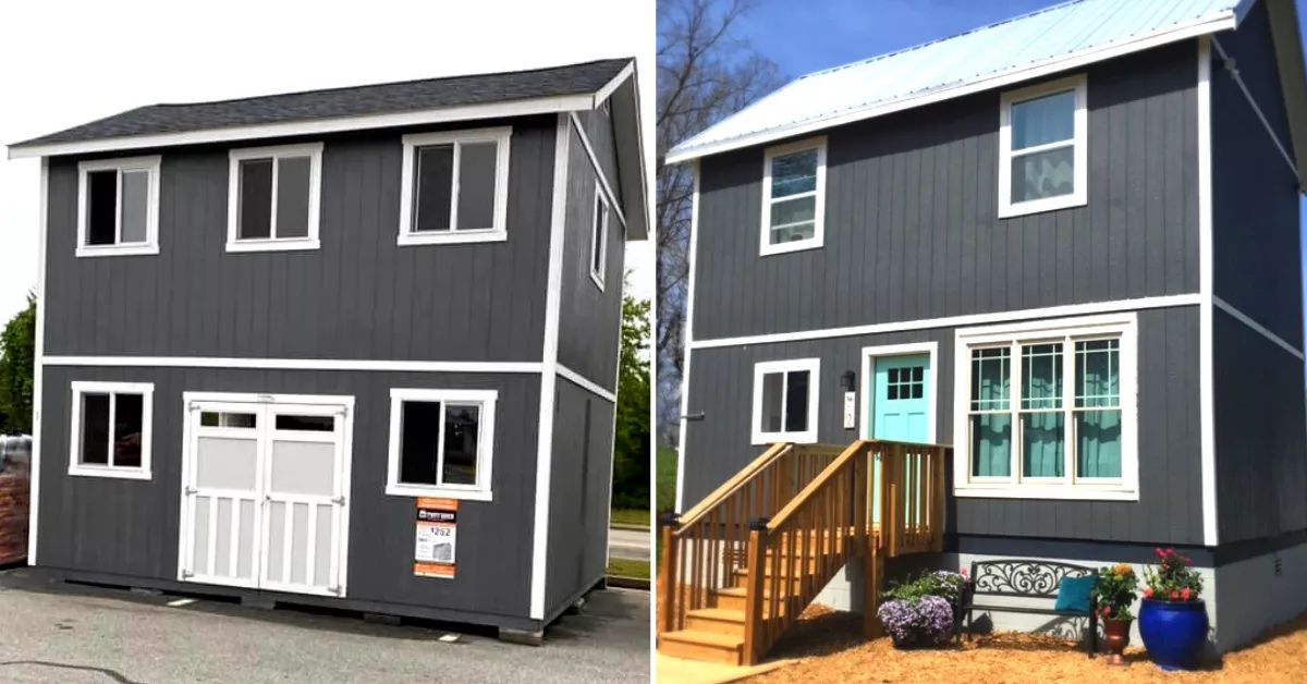 People Are Turning Home Depot Tuff Sheds Into Affordable Two Story Tiny Homes