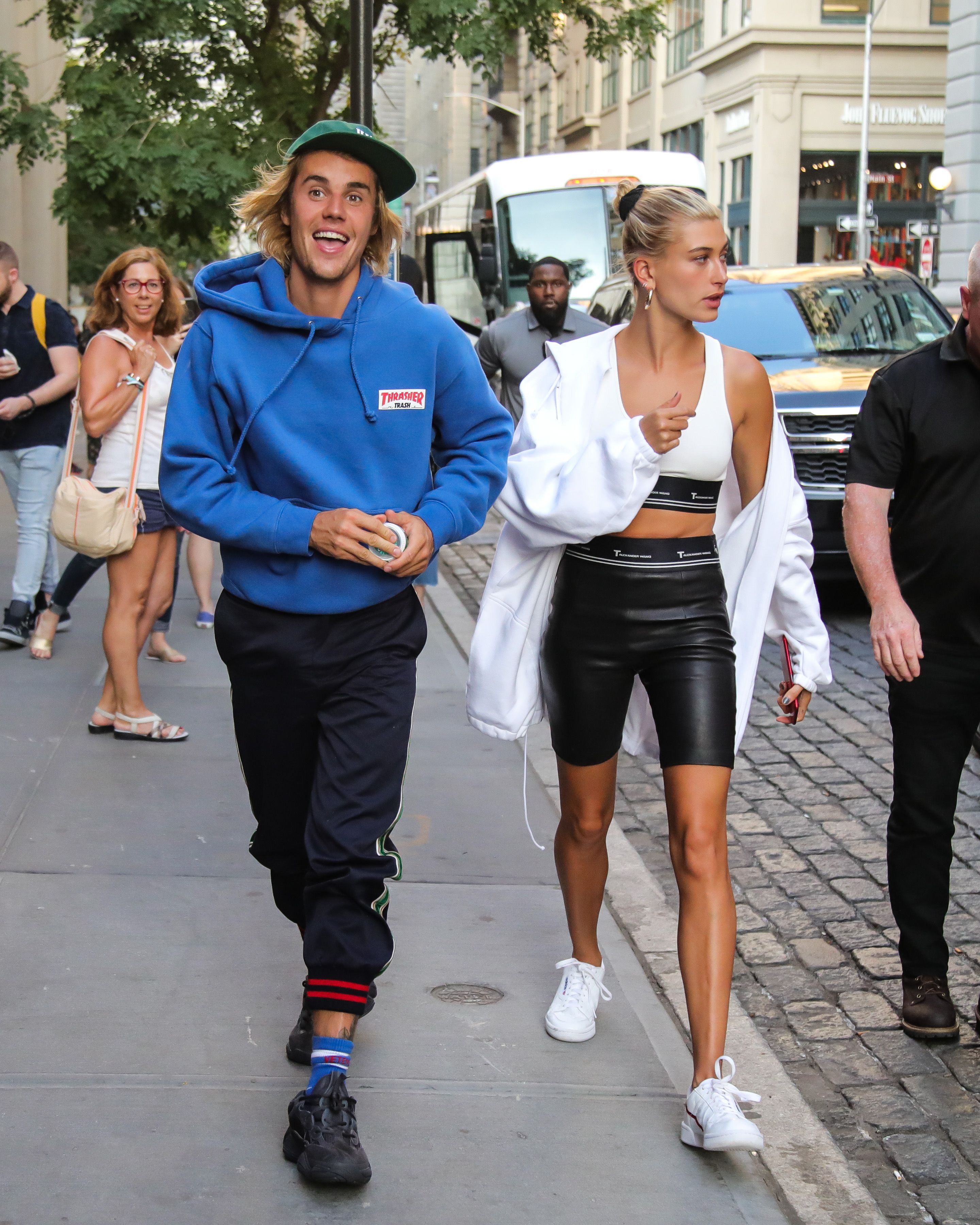 Hailey Bieber and Justin in the street