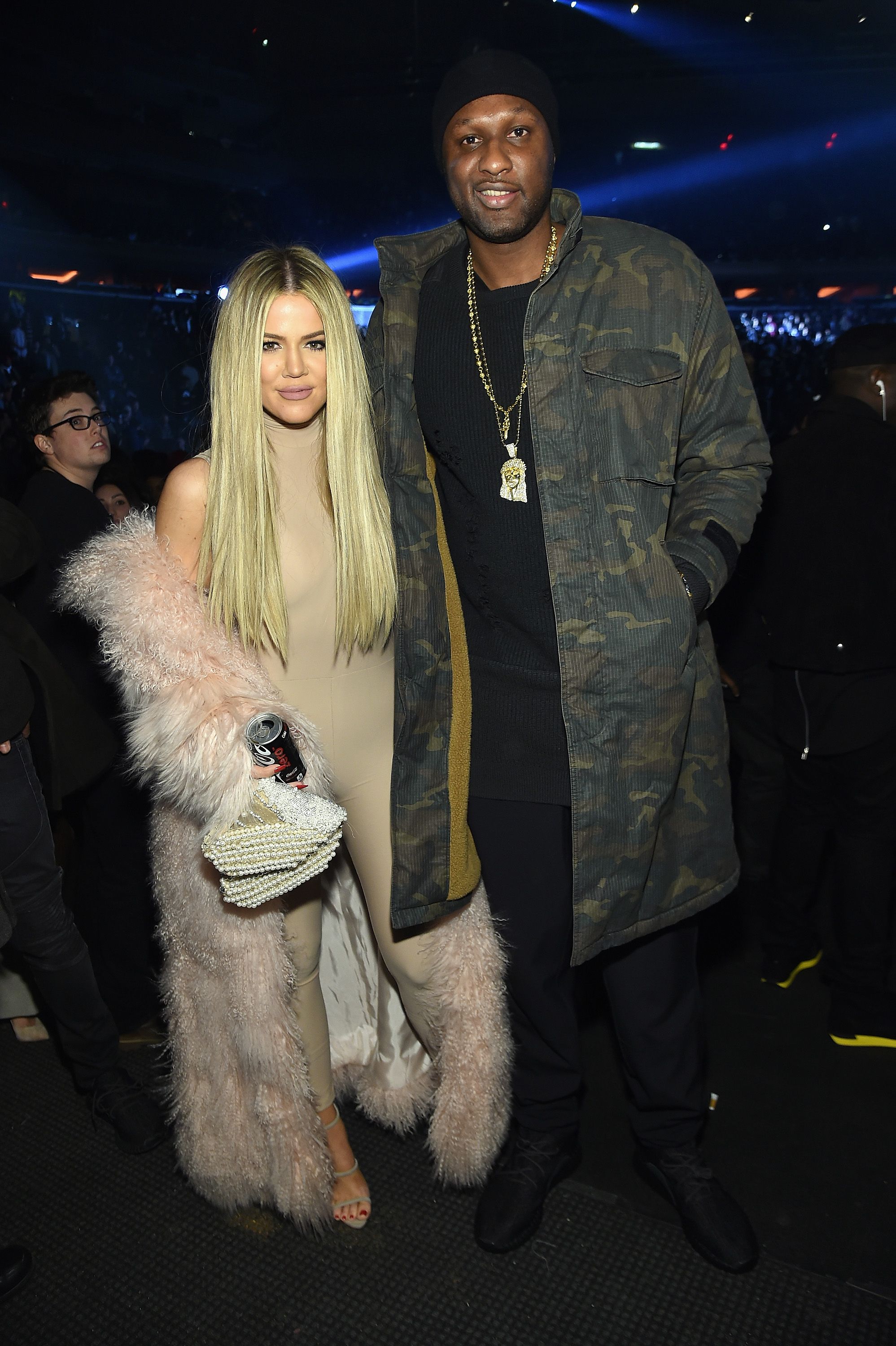 Khloe Kardashian and Lamar Odom at an event