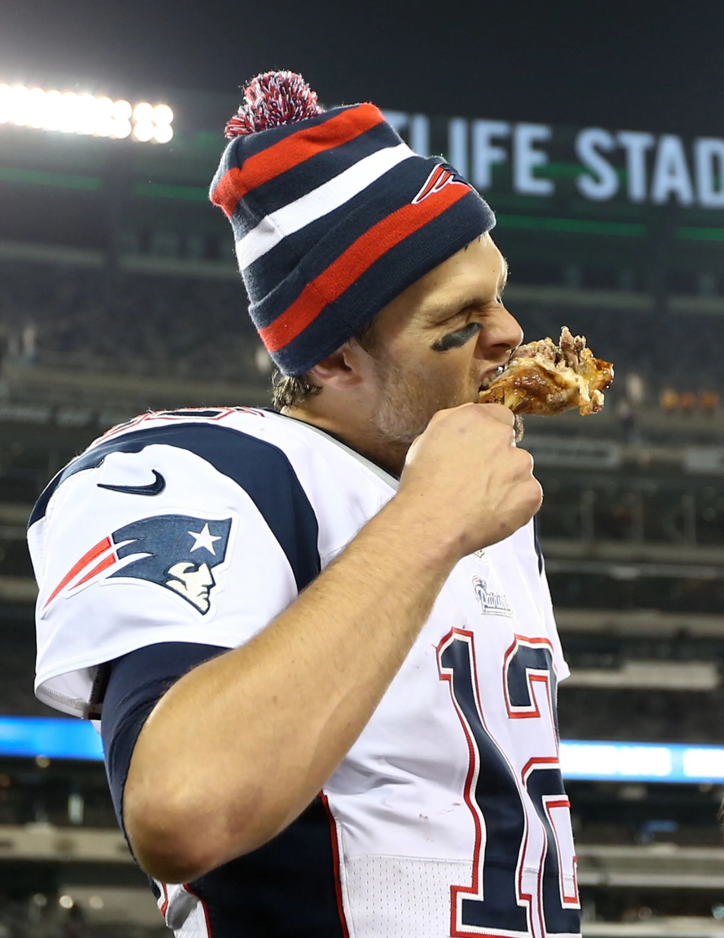 Tom Brady eating a turkey leg