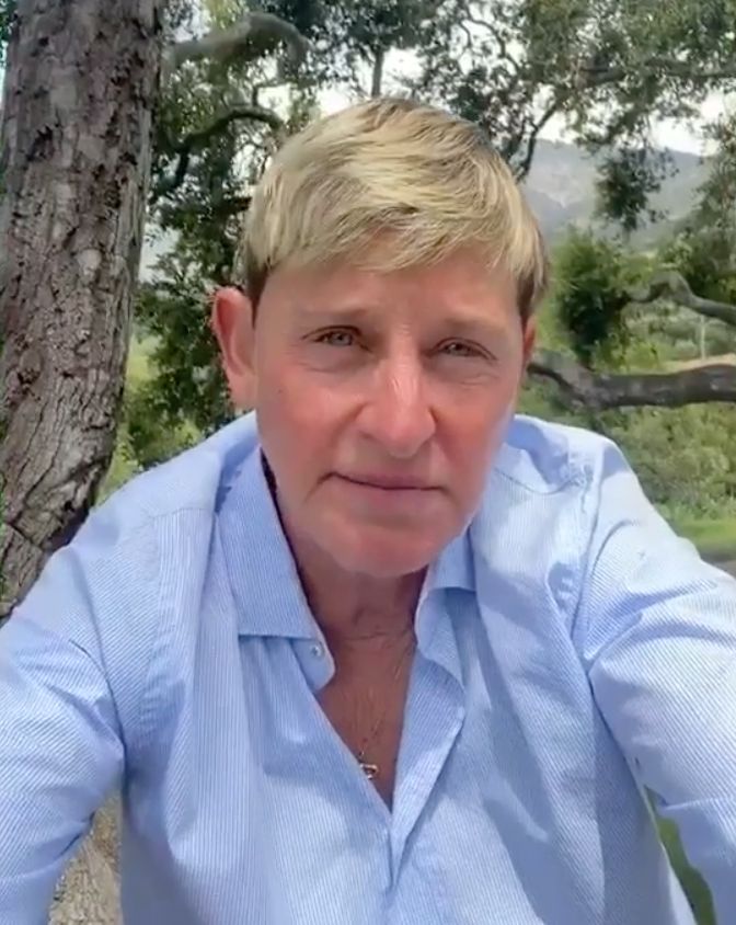 DeGeneres in an Instagram video talking about the BLM movement