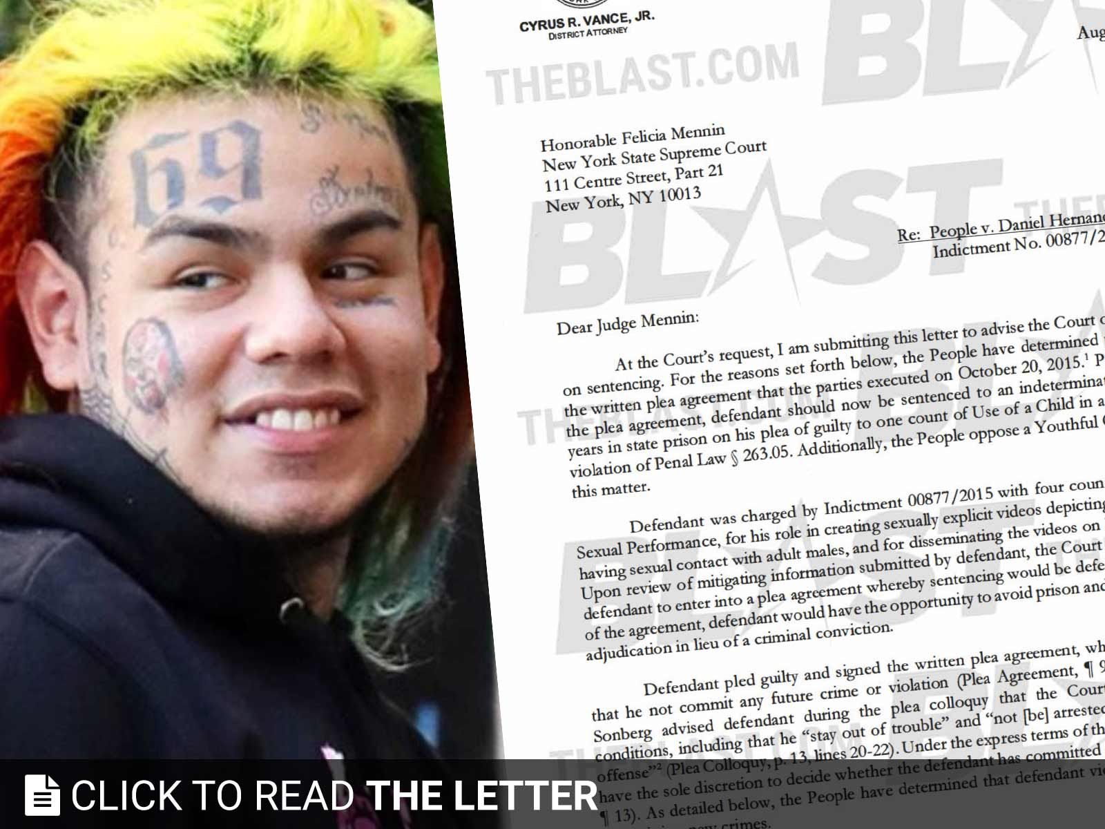 Tekashi 6ix9ine Facing Years In State Prison D A Wants Him To
