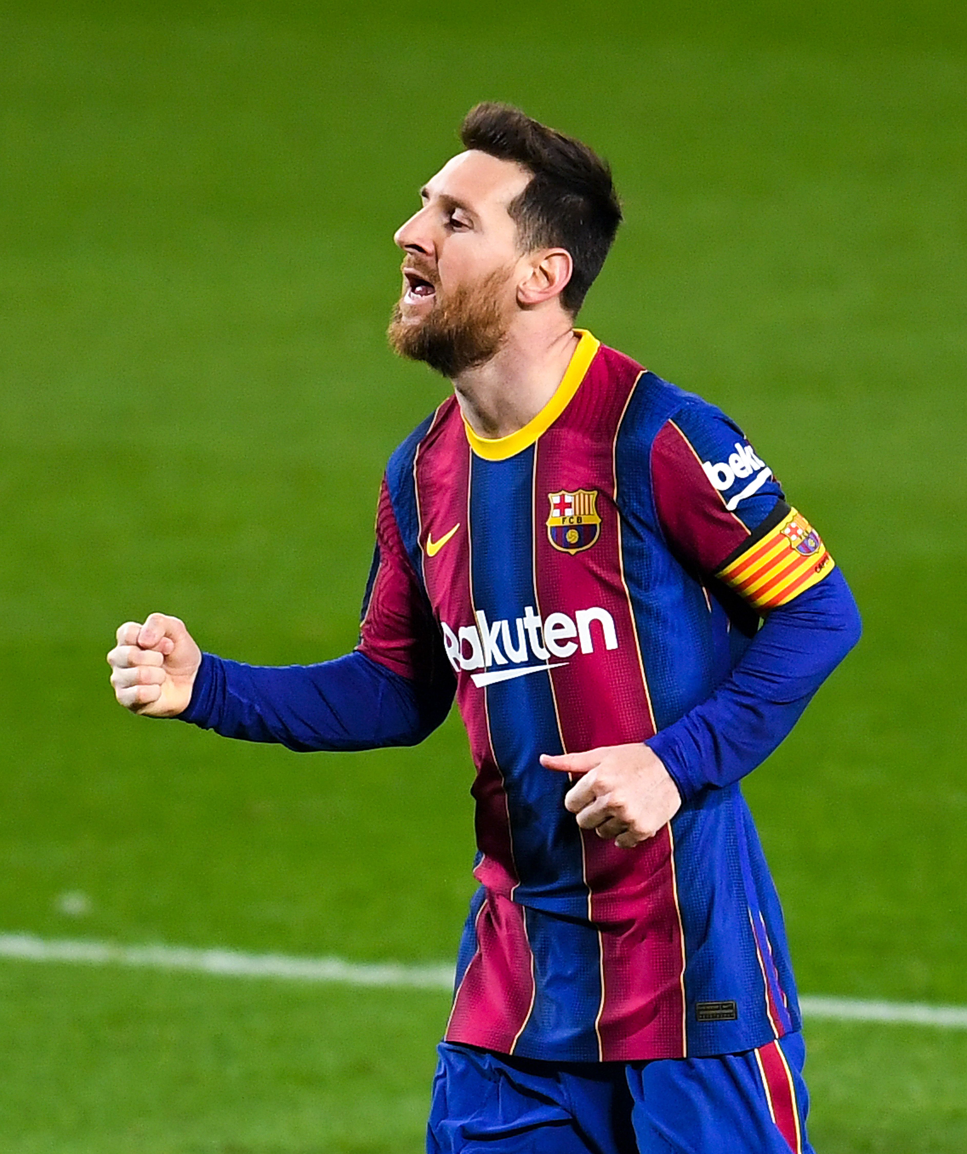Lionel Messi celebrating a goal