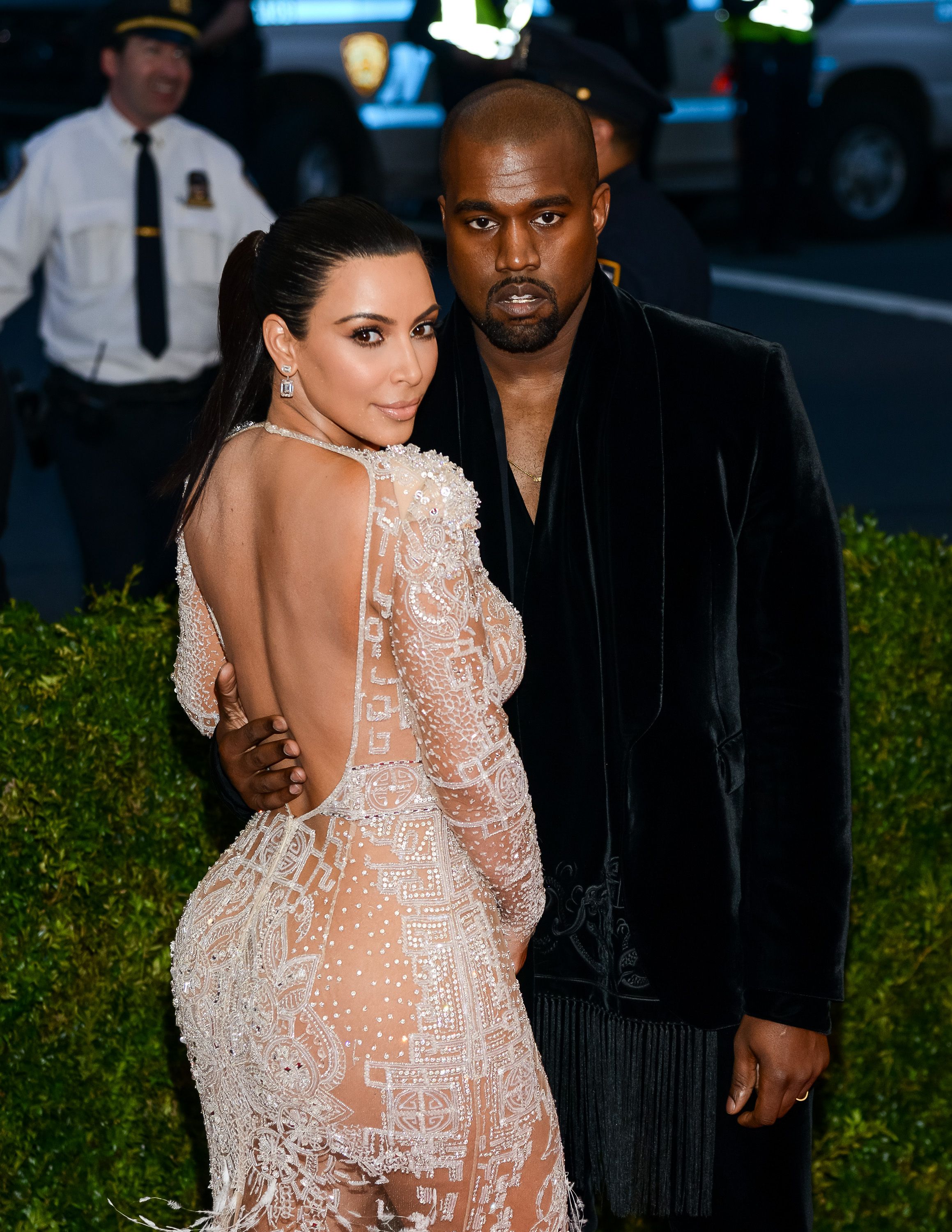 Kim and Kanye at an event