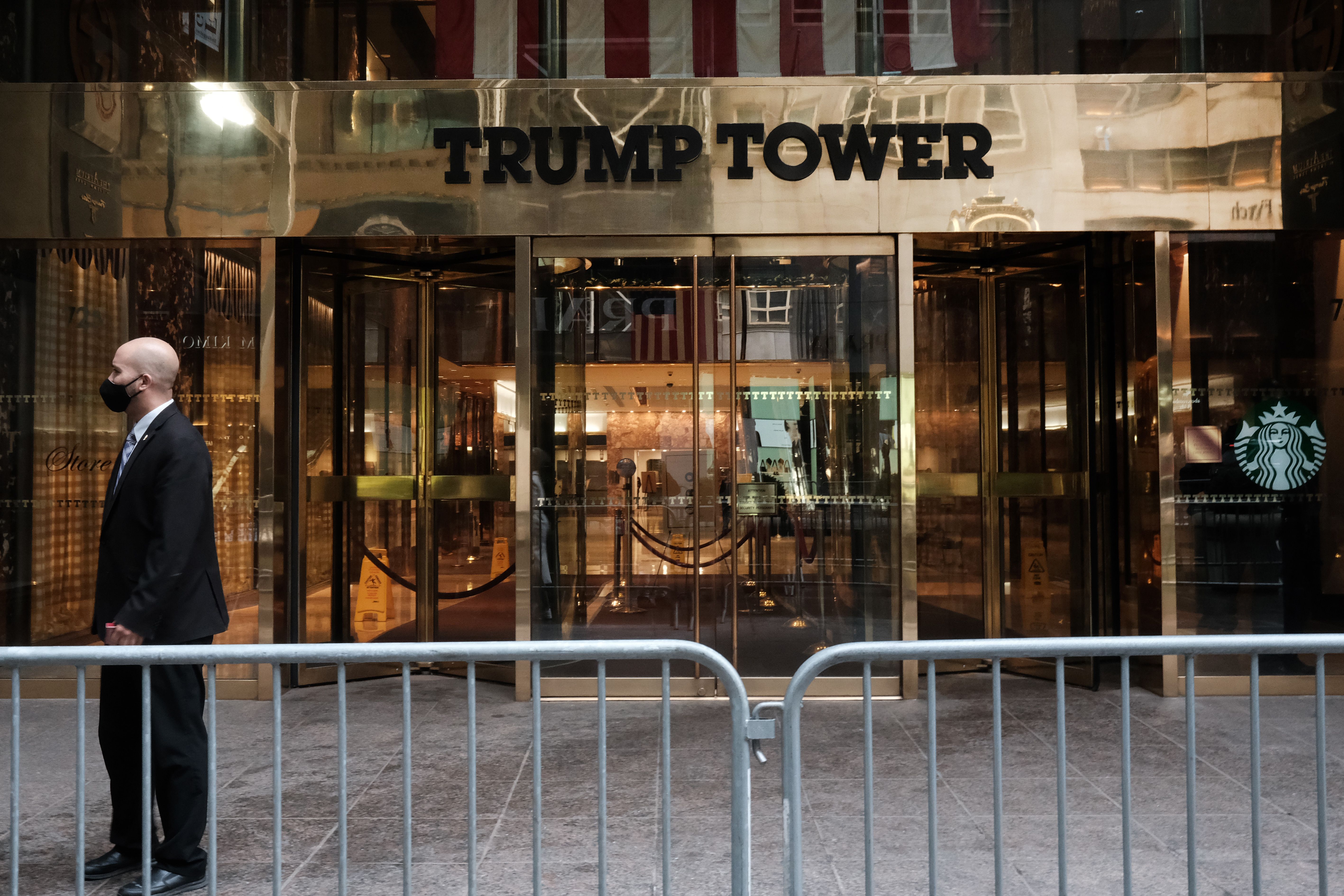 The entrance to Trump Tower.