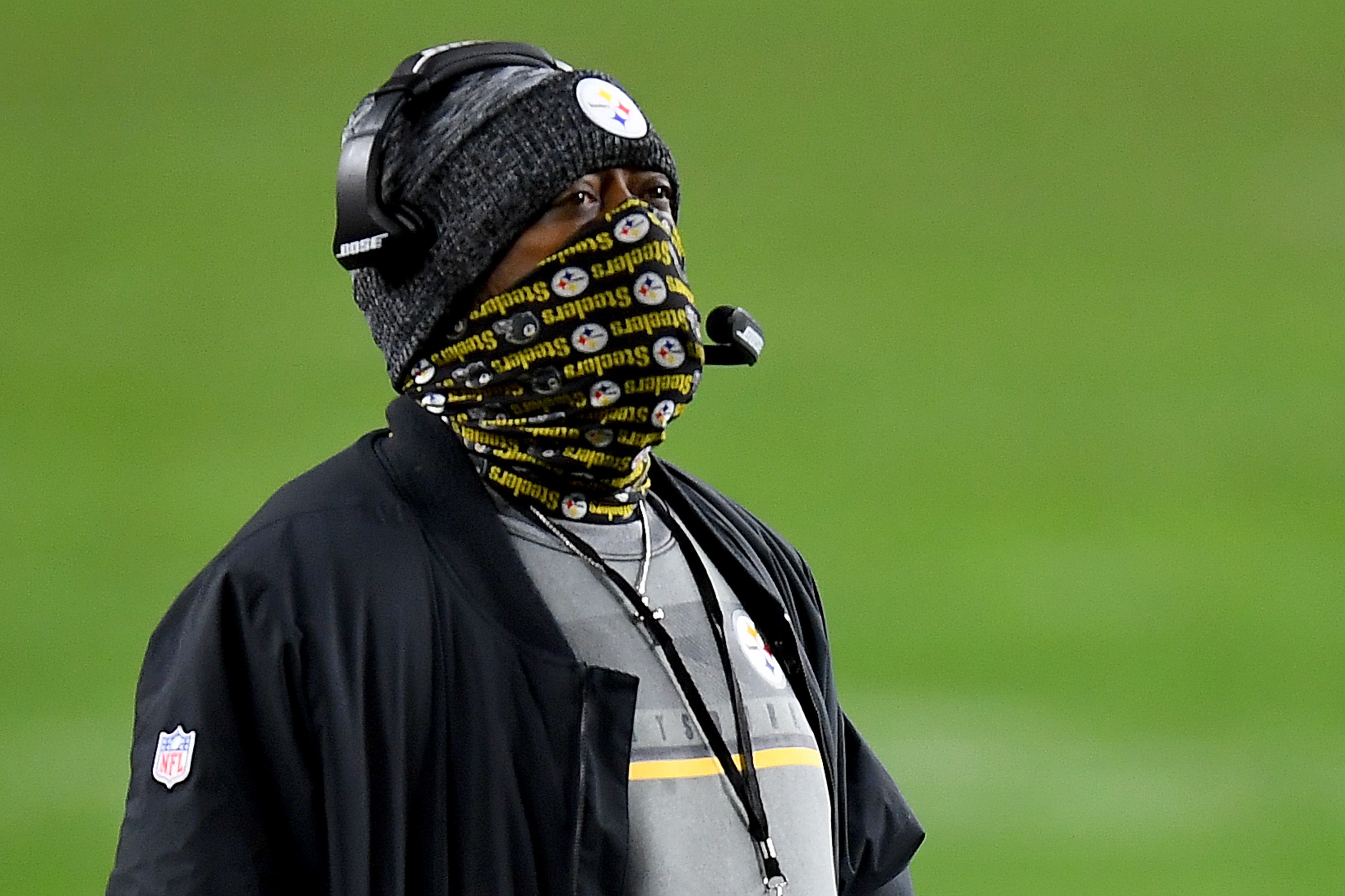 Mike Tomlin having an interview after the game