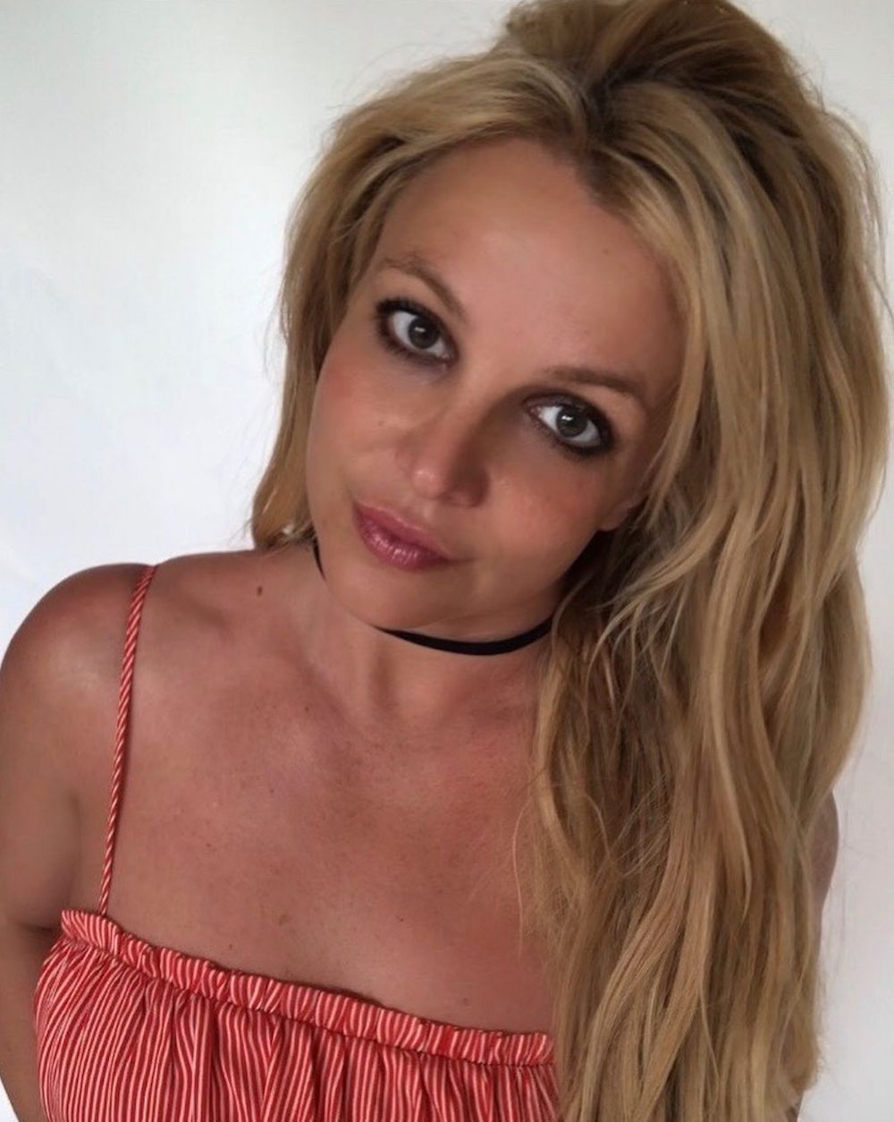 Britney Spears close up in top