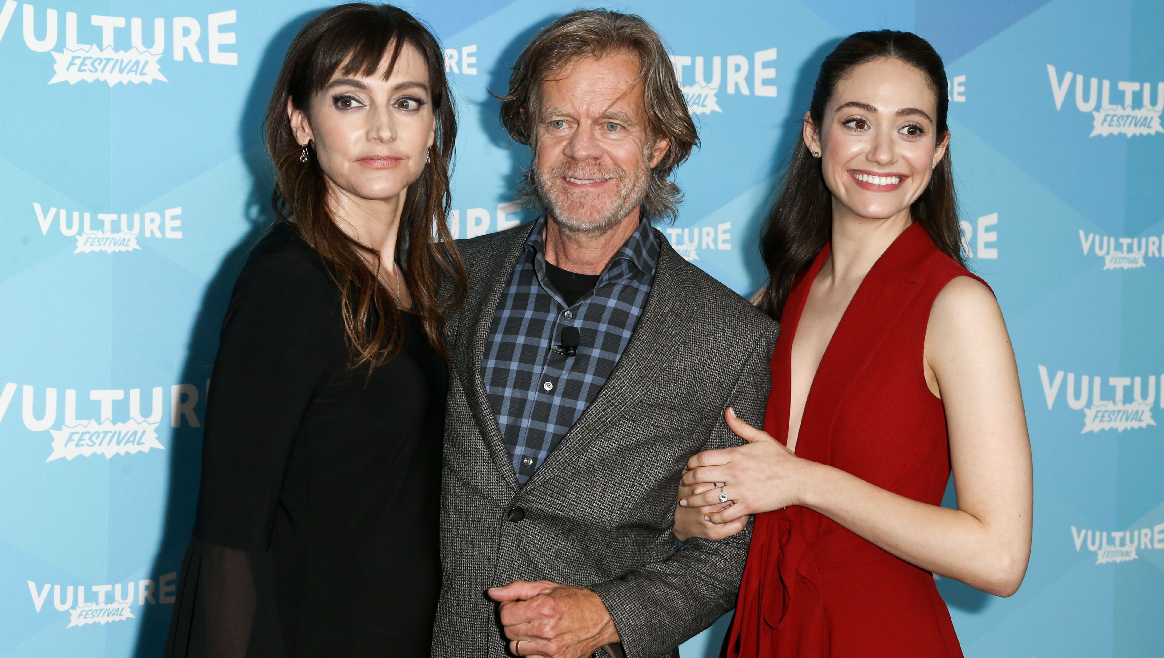 William H. Macy and Emmy Rossum with 'Shameless' co-star.