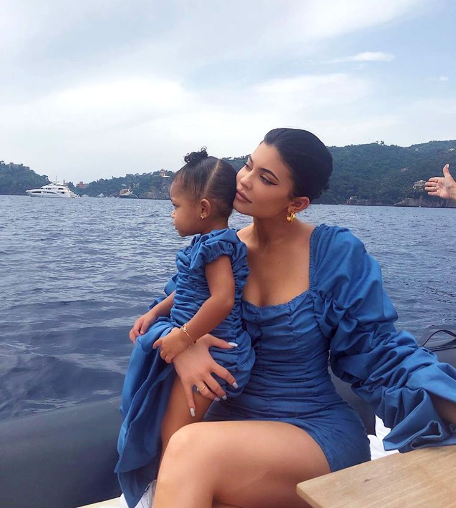 Kylie Jenner and Stormi on yacht
