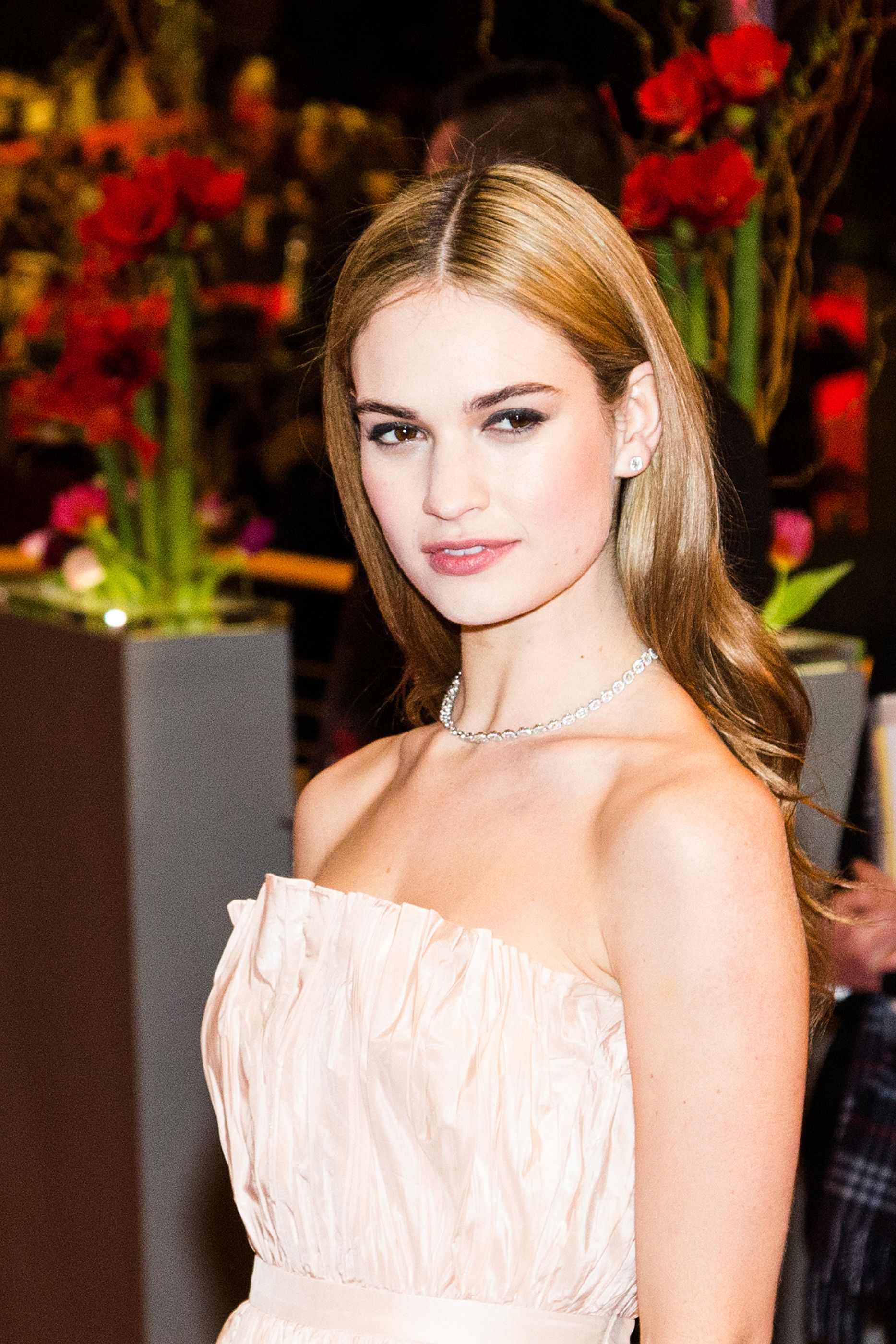 Lily James attends the Cinderella premiere during the 65th Berlinale International Film Festival at Berlinale Palace on February 13, 2015 in Berlin, Germany.