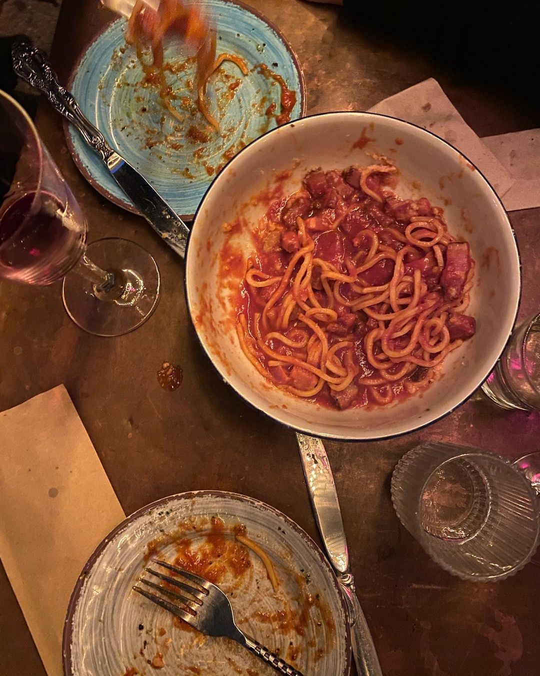 Plates of spaghetti