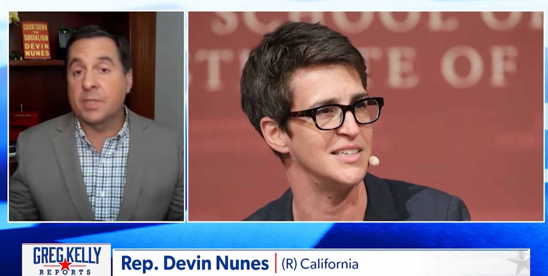 GOP Rep. Devin Nunes appears on Newsmax to discuss his lawsuit against MSNBC's Rachel Maddow.