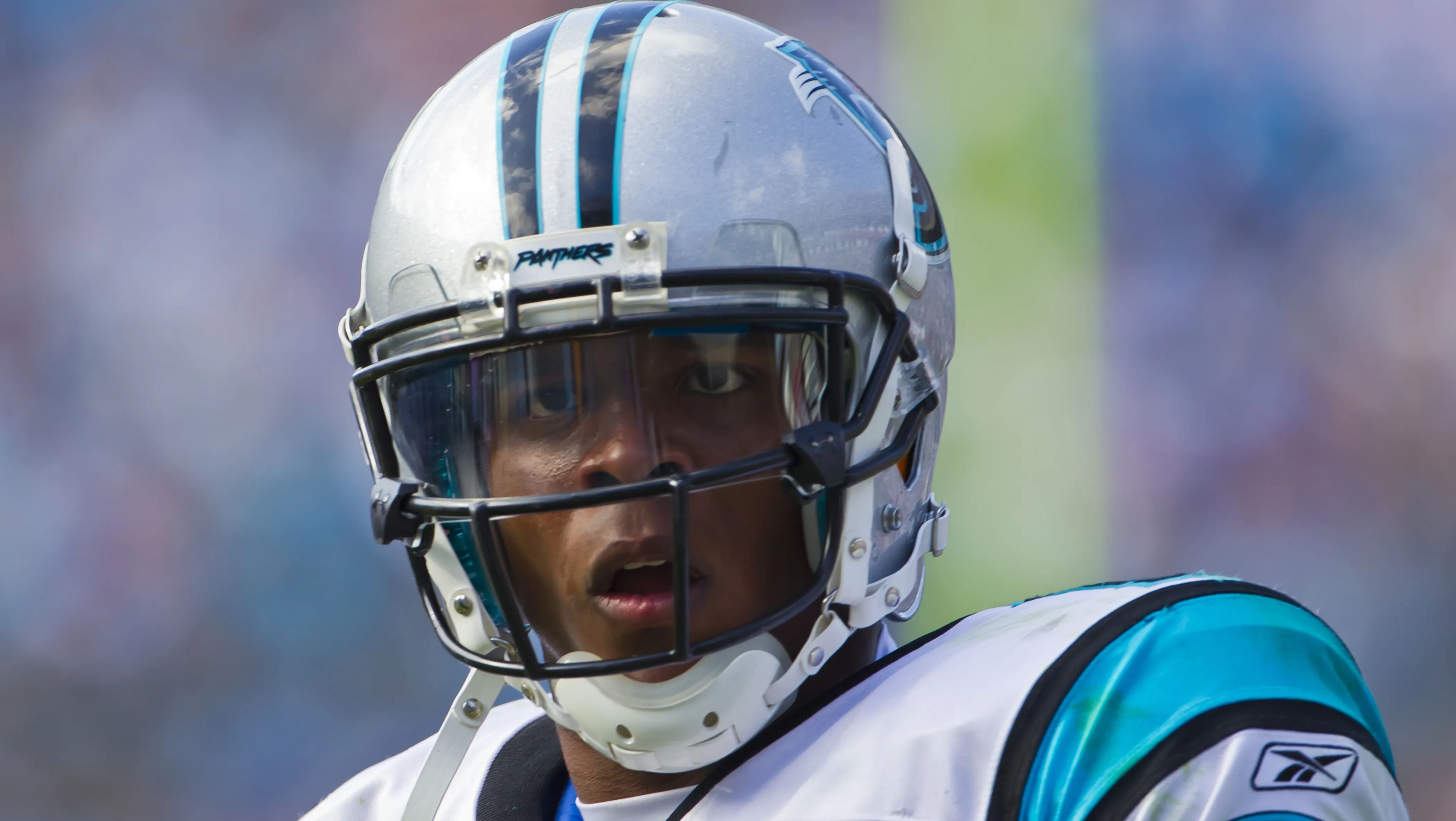 Cam Newton reacts to ref's call