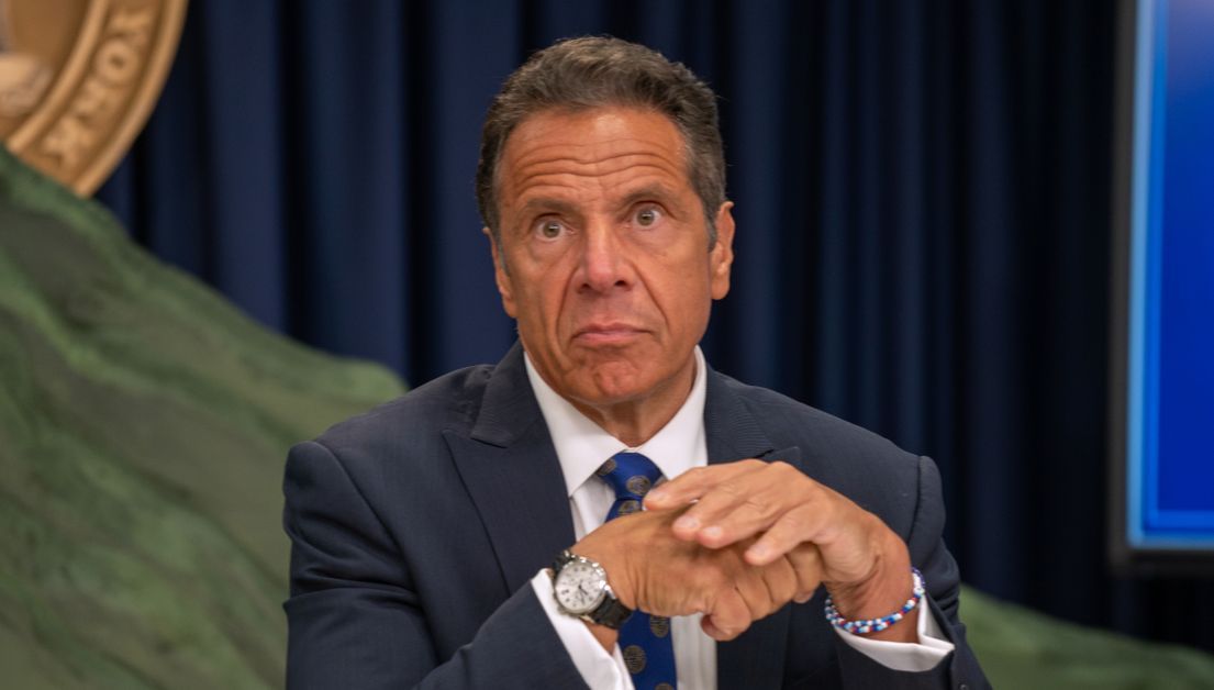 New York Gov. Andrew Cuomo holds a press conference.