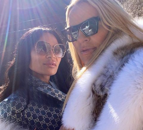 Jen Shah wears a Gucci scarf and Heather Gay wears fur.