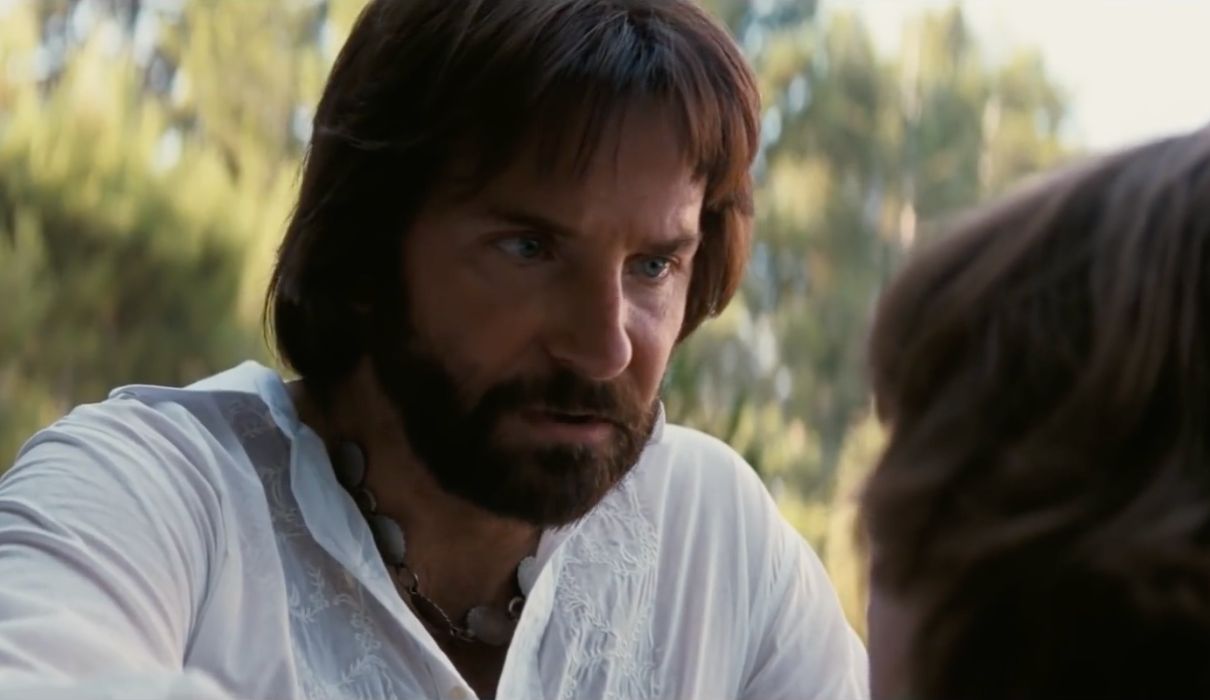 Bradley Cooper in white button up.