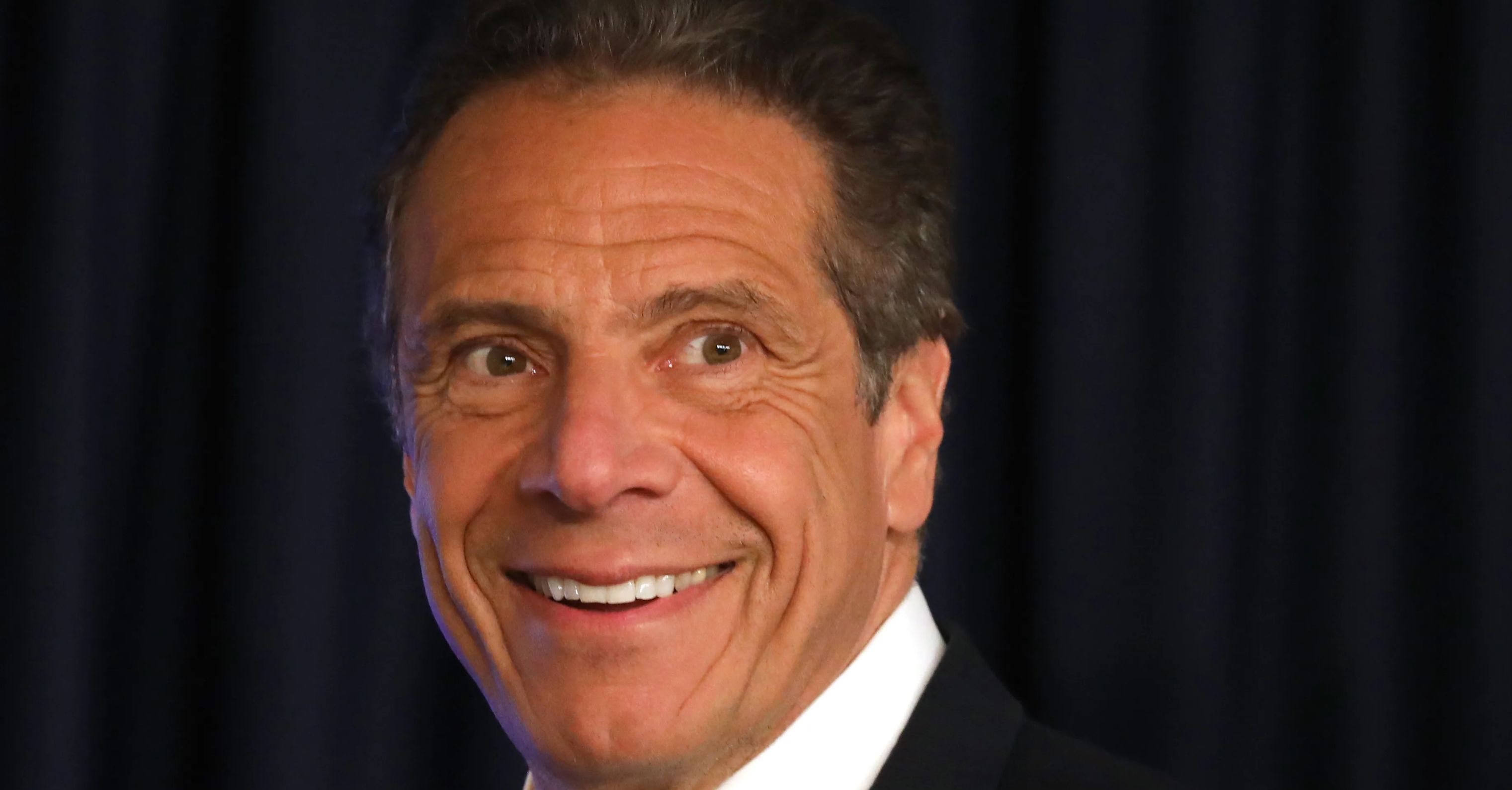 New York Gov. Andrew Cuomo holds a news conference.