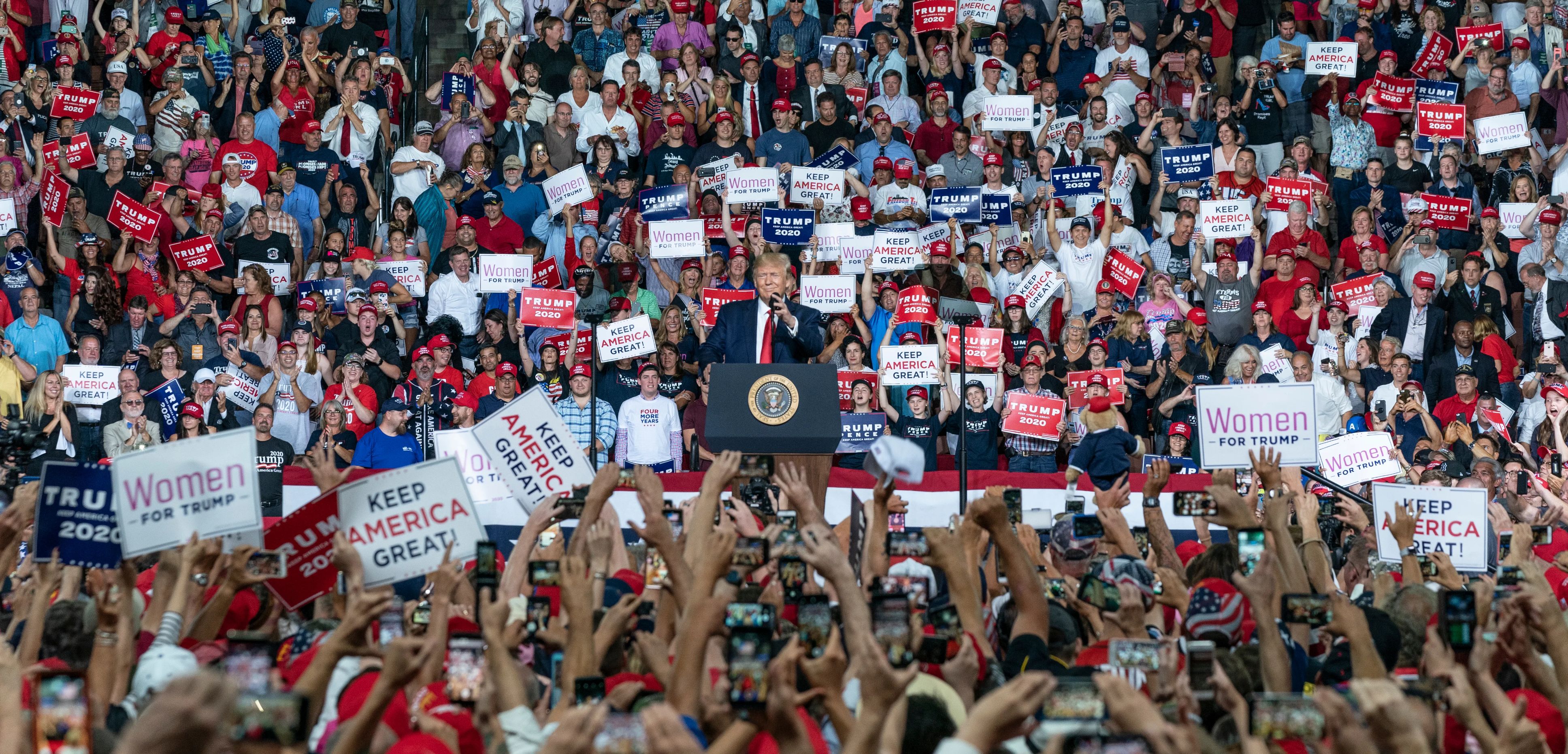 Former President Donald Trump holds a MAGA rally.