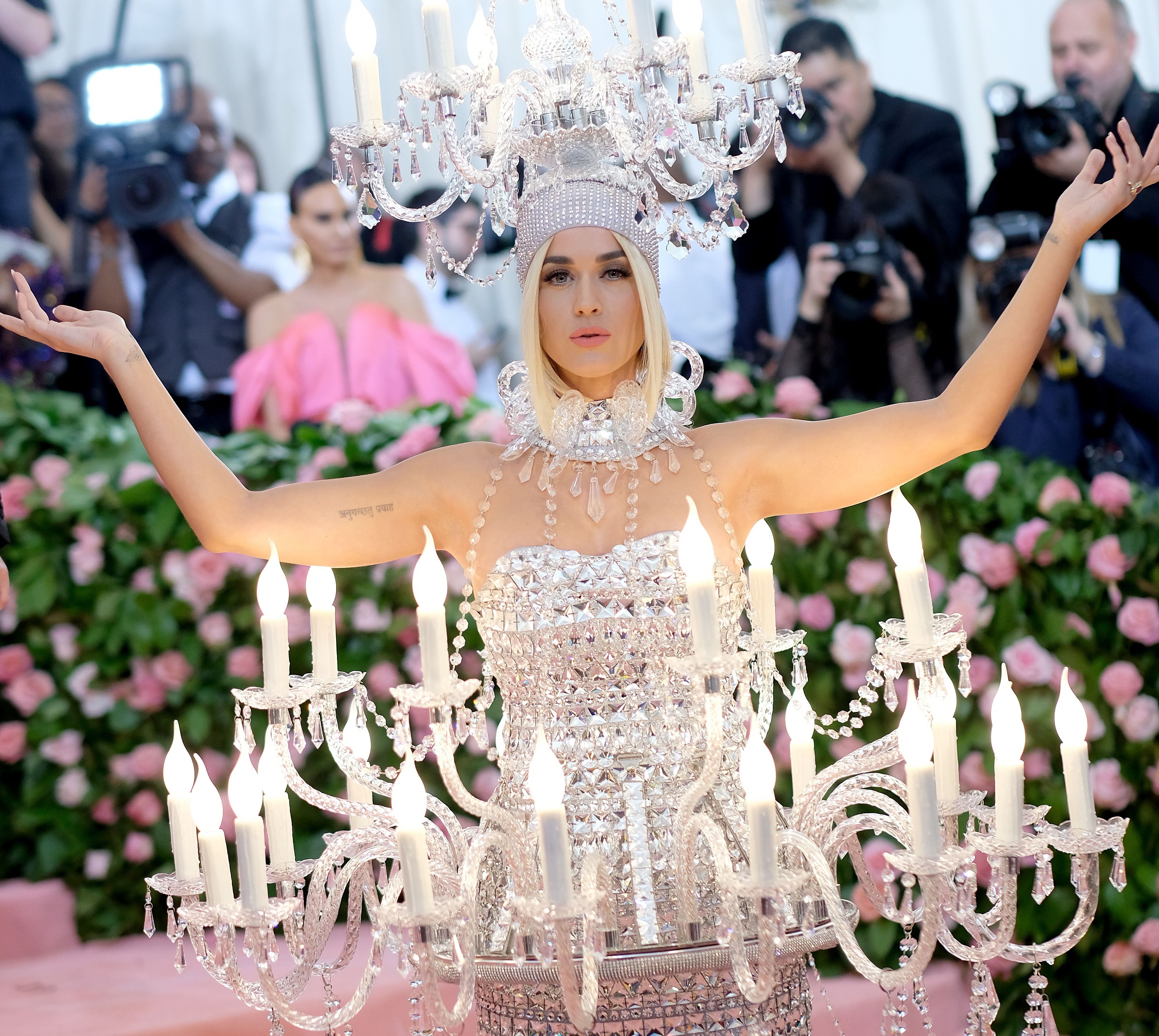 Katy Perry dressed like a chandelier