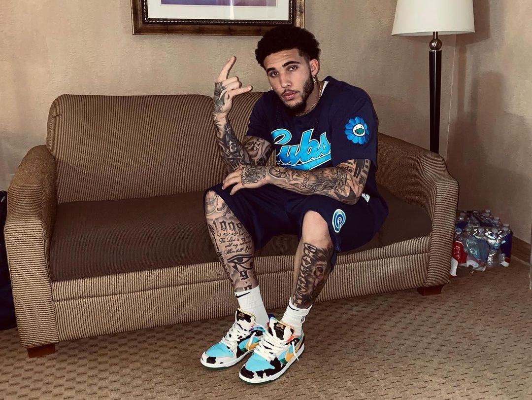 LiAngelo Ball sitting on a couch.