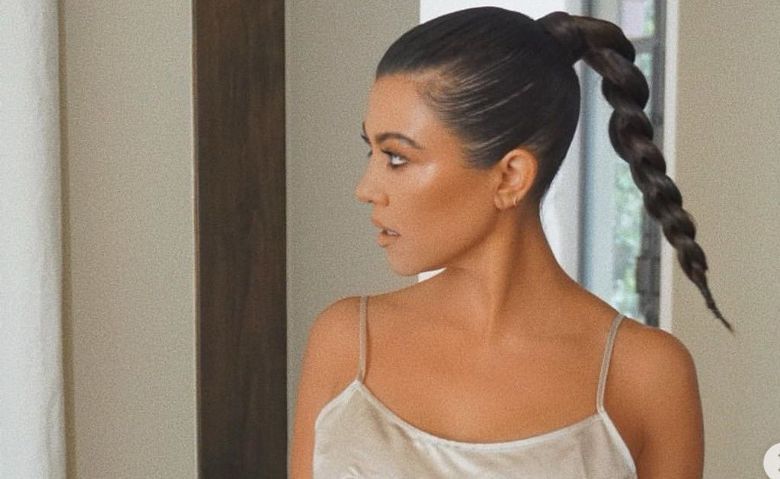 Kourtney Kardashian with ponytail