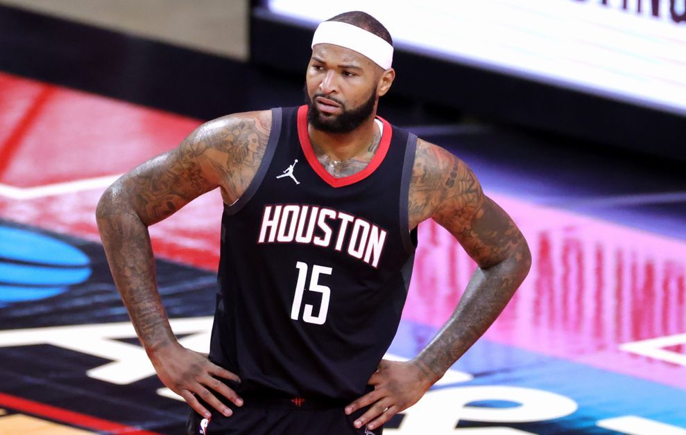 DeMarcus Cousins reacting to the ref's call