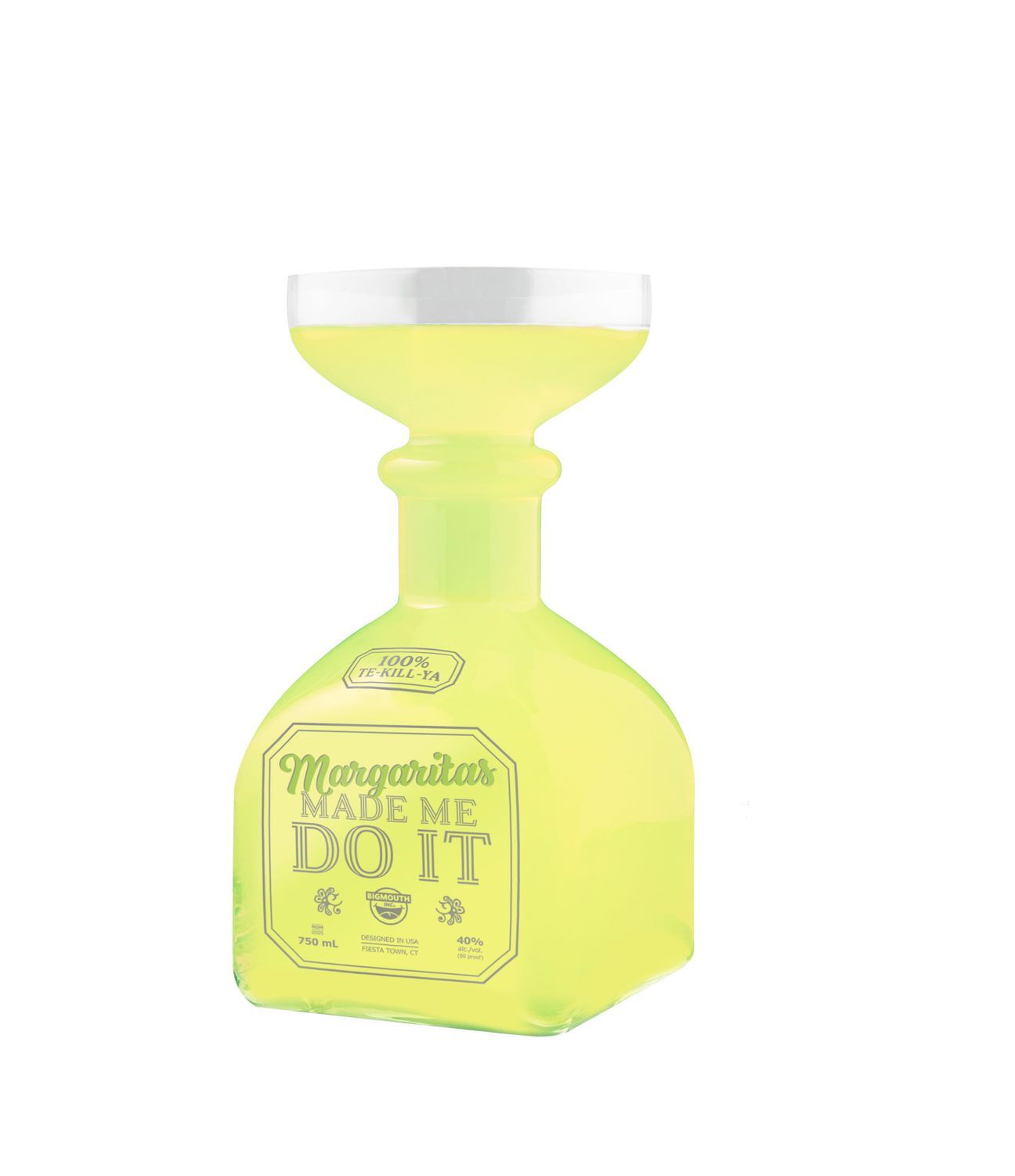 Tequila Bottle Shaped Margarita Glass Makes Drinking