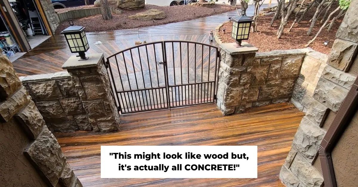 Artist Makes Realistic-Looking 'Wooden' Driveway That Is Actually Concrete