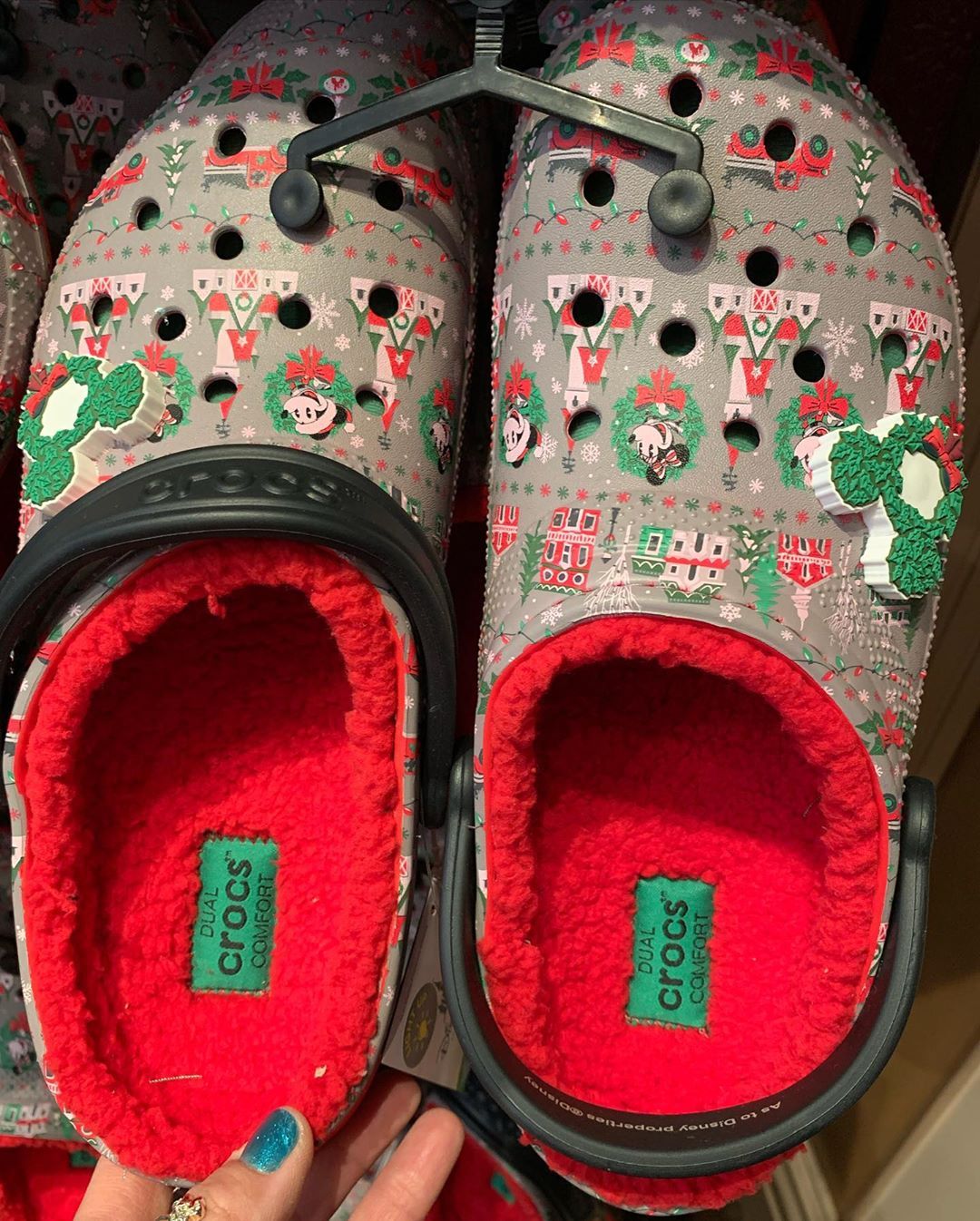 Disney Is Selling Christmas Crocs Lined With Fluffy Red Fleece