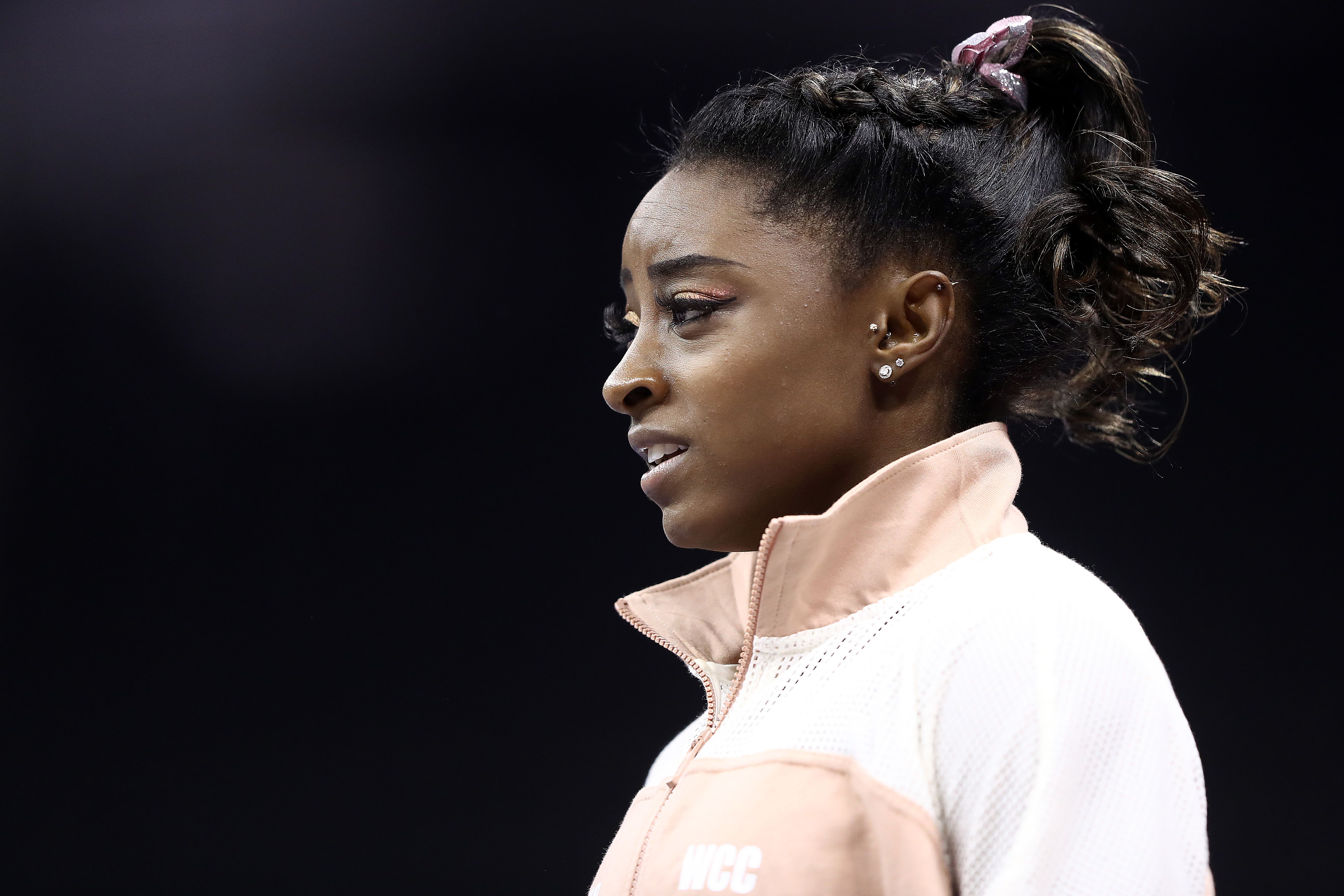 Simone Biles Flashes Chest Piercing In Skimpy Sweatpants Tease