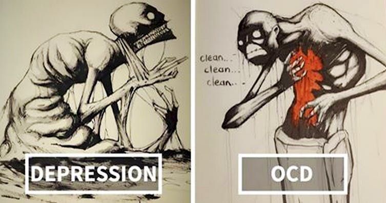 Artist Creates Drawings That Show What Mental Illness Really Feels Like